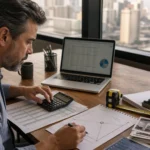 Investidor calcula o lance máximo usando planilha, calculadora e dados do imóvel